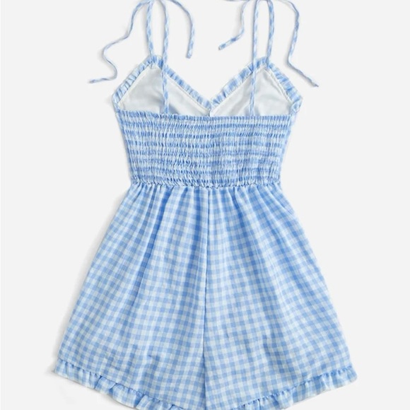 Gingham style Lolita romper - Picture 2 of 4